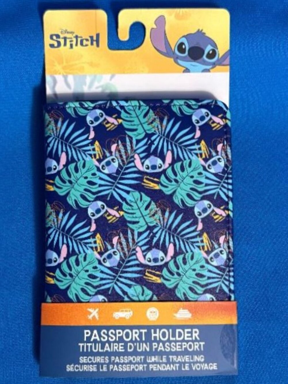 NEW GORGEOUS DISNEY STITCH PASSPORT / TRAVEL DOCUMENT HOLDER WITH HAWAIIAN PRINT